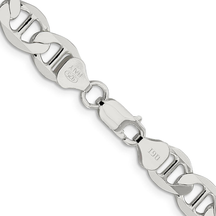 Sterling Silver 8.9mm Flat Anchor Chain 26 Inch