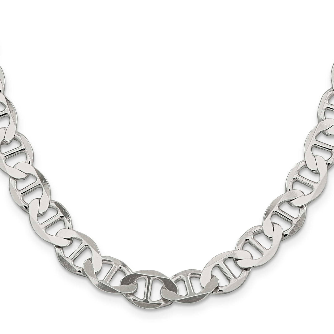 Sterling Silver 9.95mm Flat Anchor Chain 26 Inch