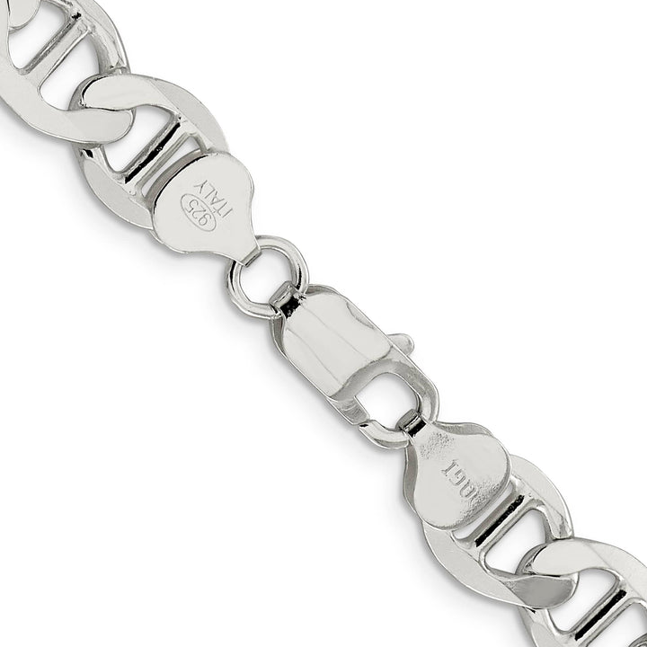 Sterling Silver 9.95mm Flat Anchor Chain 26 Inch