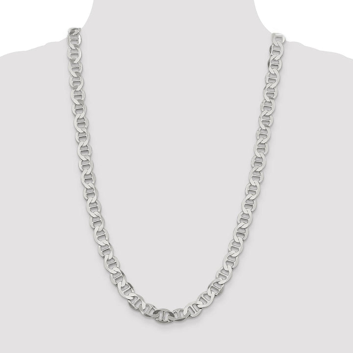 Sterling Silver 9.95mm Flat Anchor Chain 26 Inch