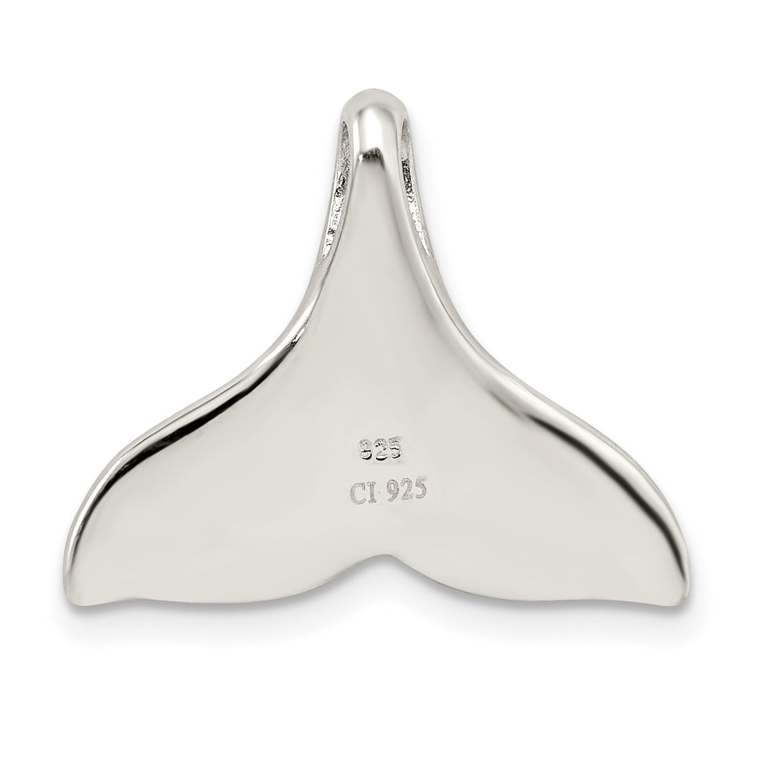 Sterling Silver Created Blue Opal Whale Tail Chain Slide
