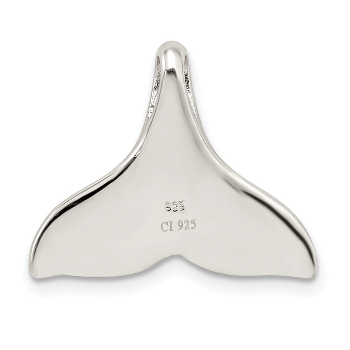 Sterling Silver Created Blue Opal Whale Tail Chain Slide