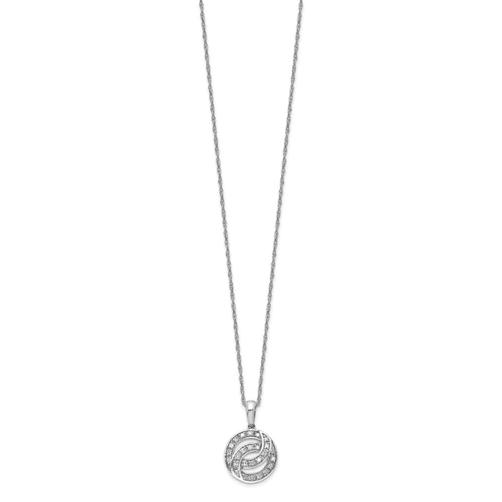 Sterling Silver Diamond Circle 18 inch Necklace