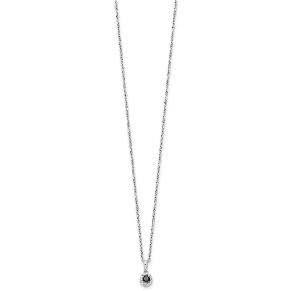 Sterling Silver White Diamond Circle 18 inch Necklace