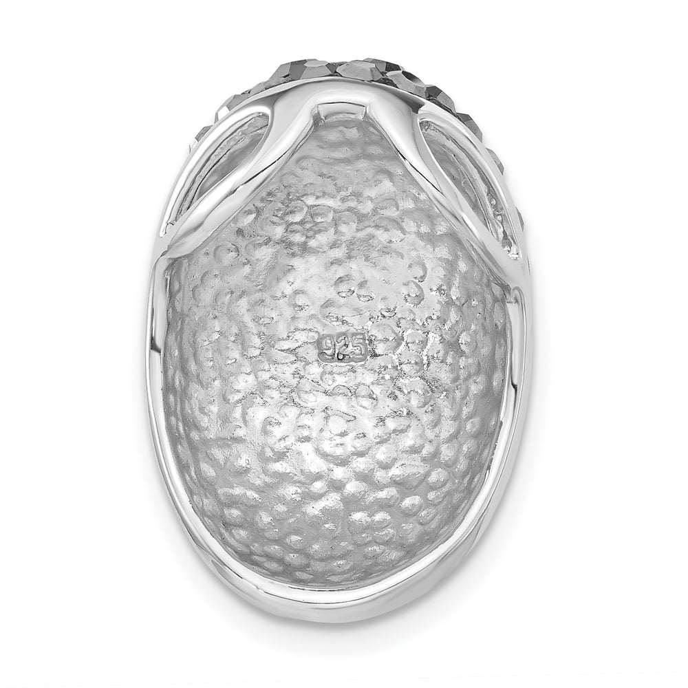 Sterling Silver Rhodium Black Clay & Preciosa Crystal Chain Slide