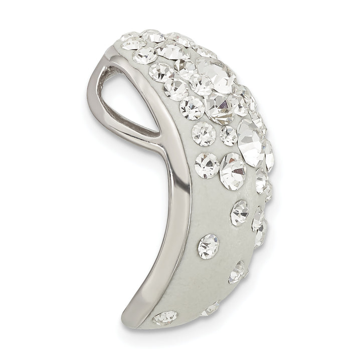 Sterling Silver Rhodium White Clay & Preciosa Crystal Chain Slide