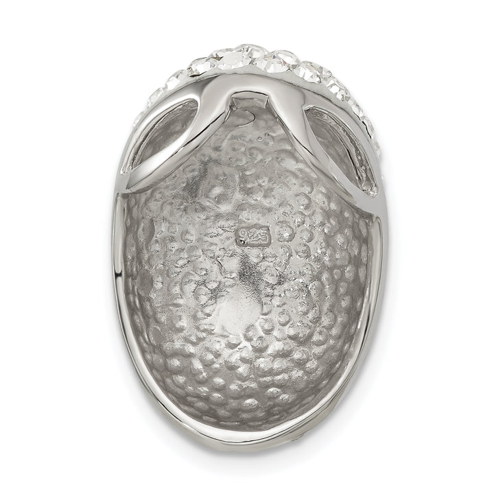 Sterling Silver Rhodium White Clay & Preciosa Crystal Chain Slide