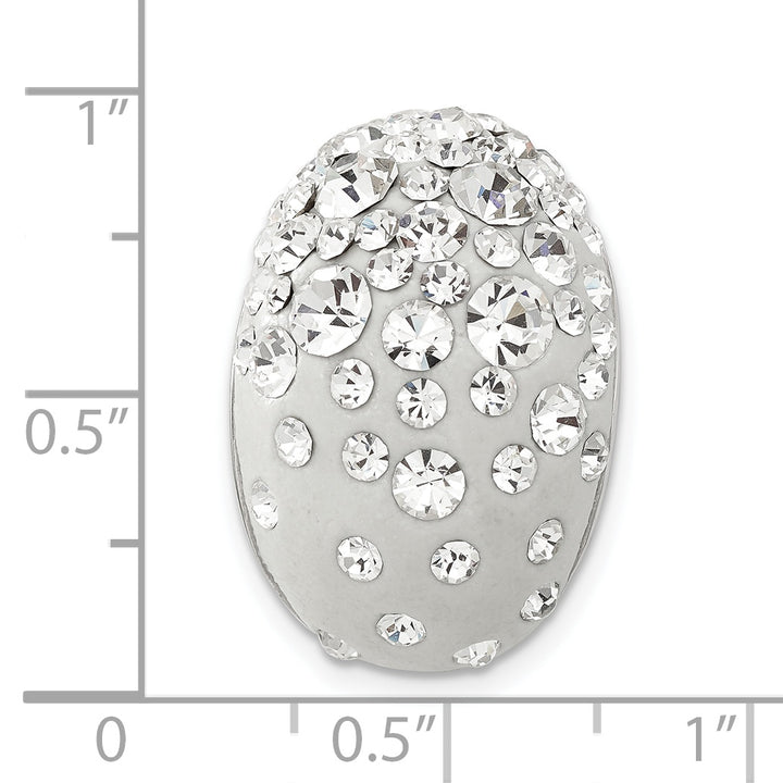 Sterling Silver Rhodium White Clay & Preciosa Crystal Chain Slide
