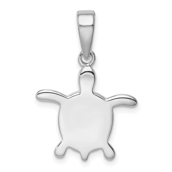 Sterling Silver Created Blue Opal Turtle Pendant