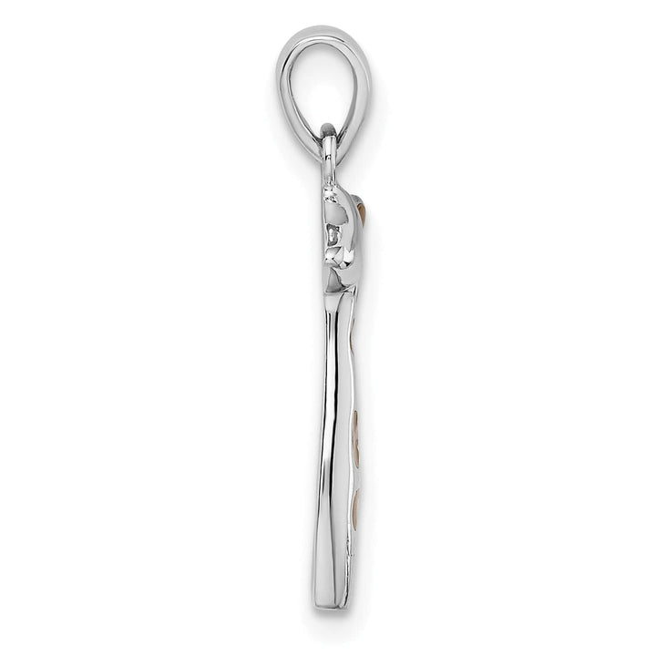 Sterling Silver Enameled CZ Giraffe Pendant