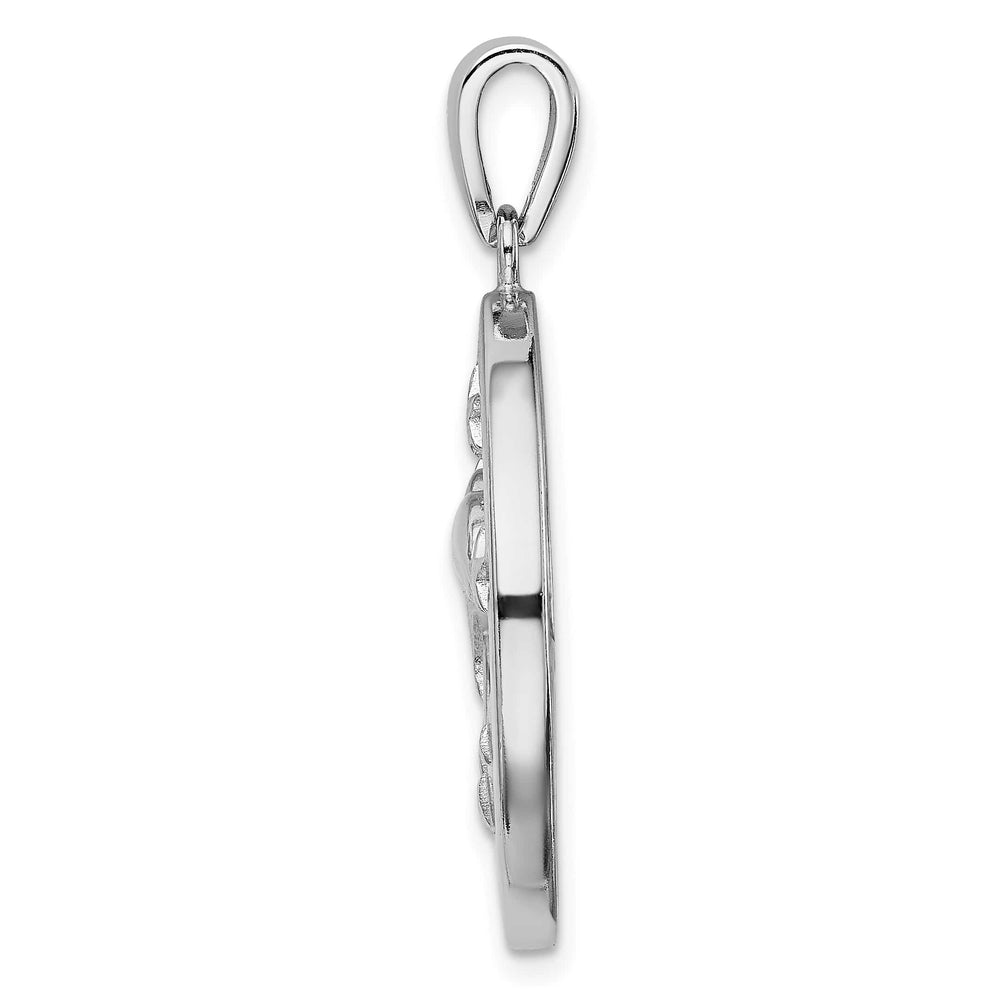 Sterling Silver Blue Created Opal Dolphins Pendant