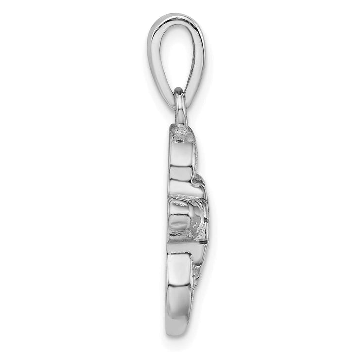 Sterling Silver Green Inlay Created Opal Turtle Pendant