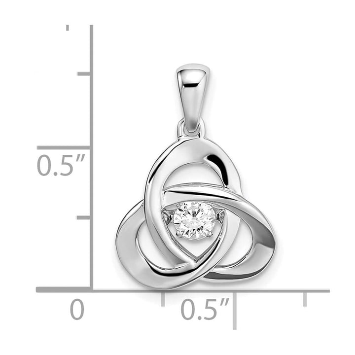 Lovely Rita's Pendants & Charms Sterling Silver CZ Swarovski Zirconia Center Stone Trinity Pendant