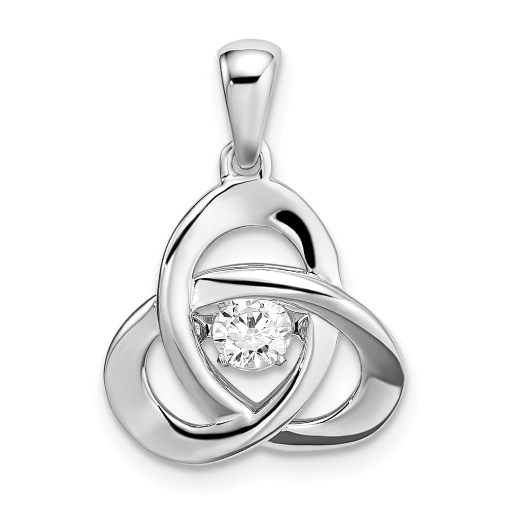 Lovely Rita's Pendants & Charms Sterling Silver CZ Swarovski Zirconia Center Stone Trinity Pendant