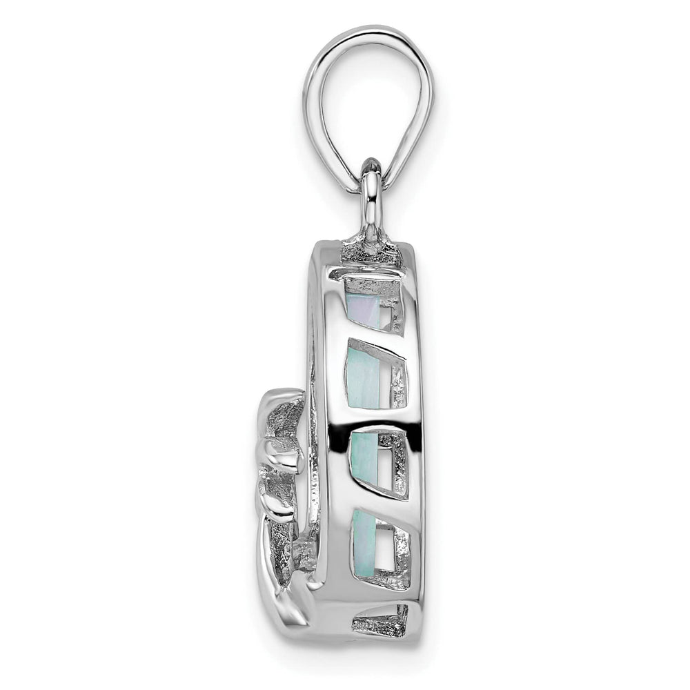 Sterling Silver Larimar with Palm Tree Pendant