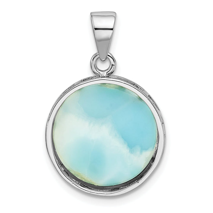 Sterling Silver Larimar with Palm Tree Pendant