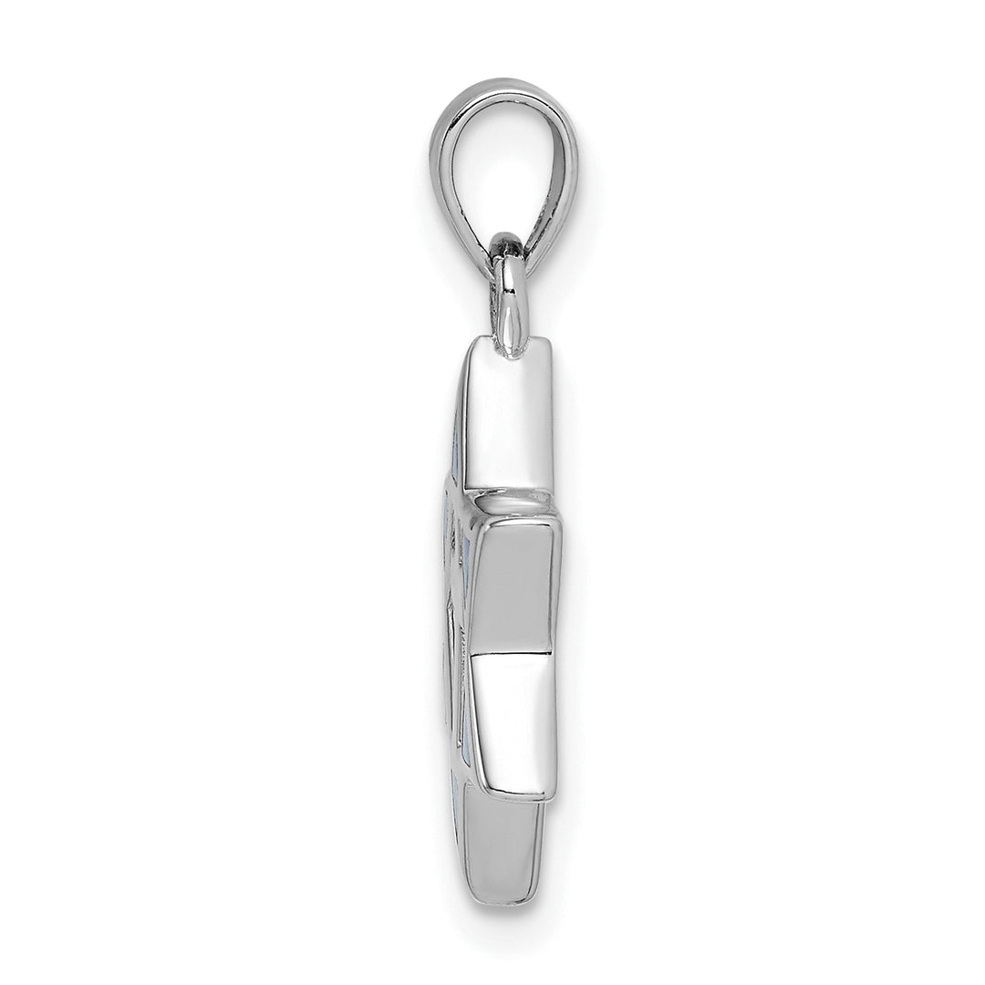 Sterling Silver Star of David Created Opal CZ Pendant