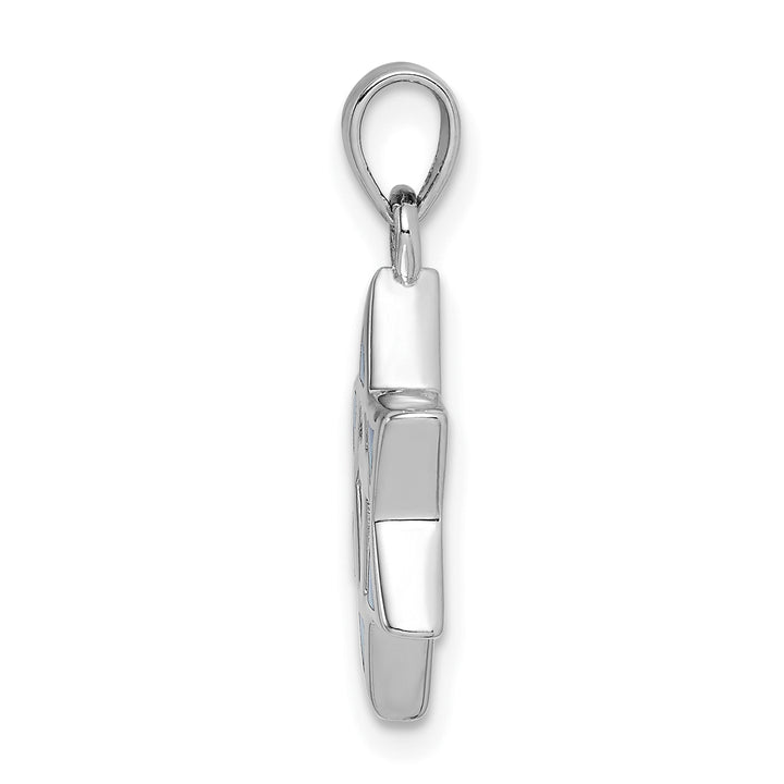 Sterling Silver Star of David Created Opal CZ Pendant