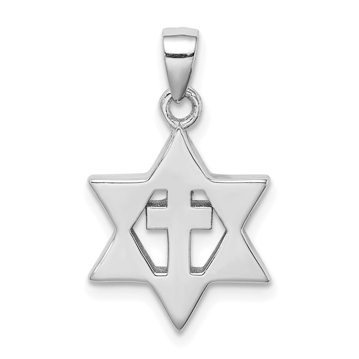 Sterling Silver Star of David Created Opal CZ Pendant