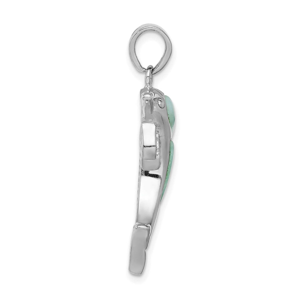 Sterling Silver Larimar Dolphin Pendant