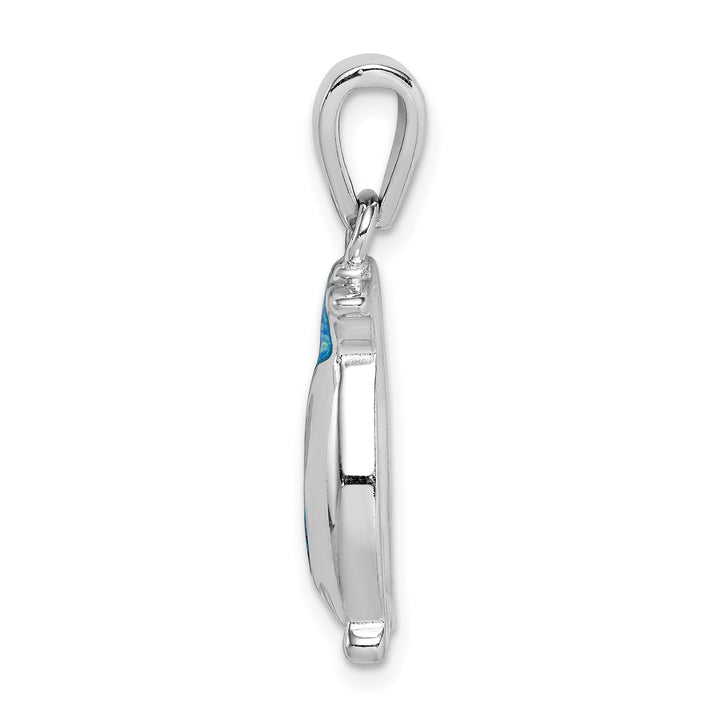 Sterling Silver Created Opal Inlay Penguin Pendant