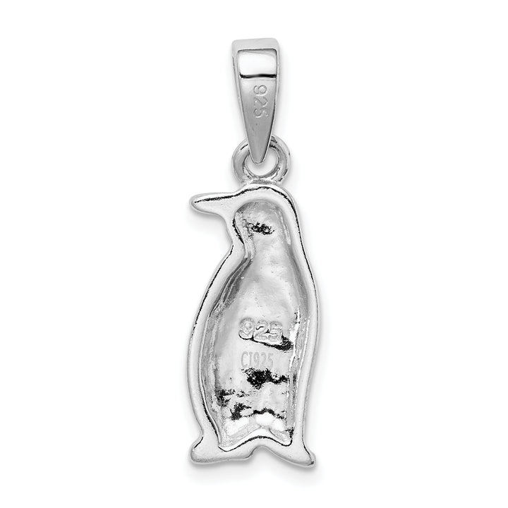 Sterling Silver Created Opal Inlay Penguin Pendant