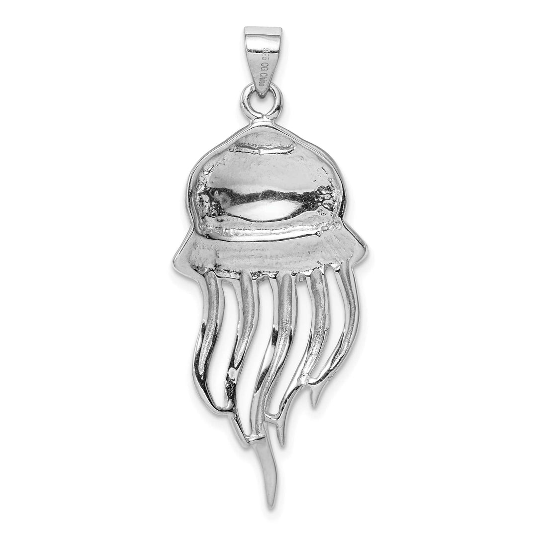 Sterling Silver Created Blue Opal Jellyfish Pendant