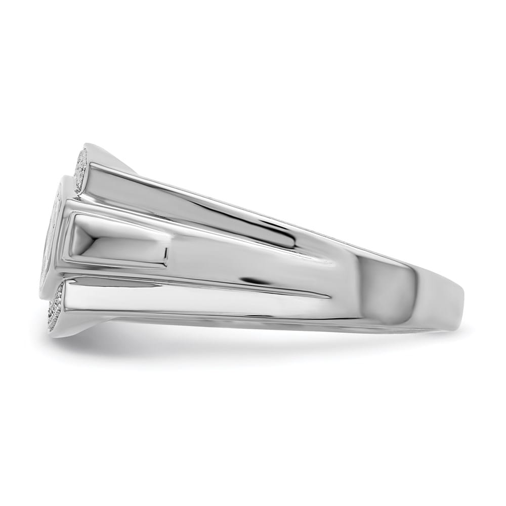 Sterling Silver Diamond Dad Men's Ring