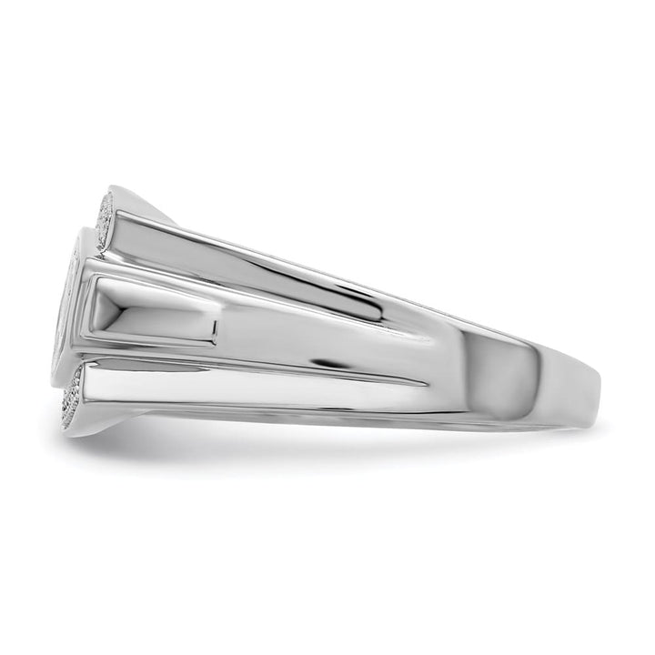 Sterling Silver Diamond Dad Men's Ring