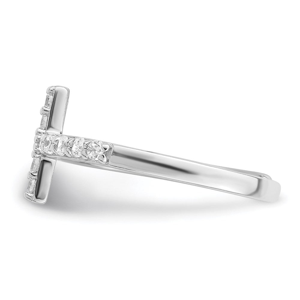 Sterling Silver CZ Cross Toe Ring