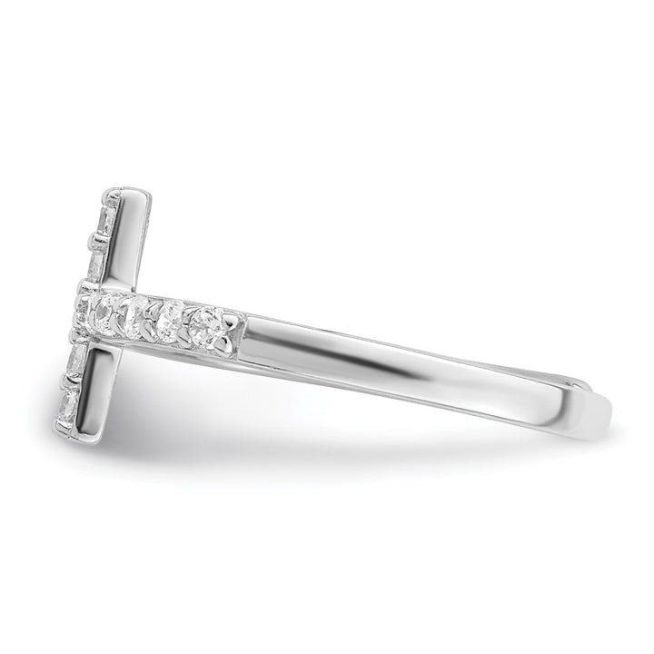Sterling Silver CZ Cross Toe Ring
