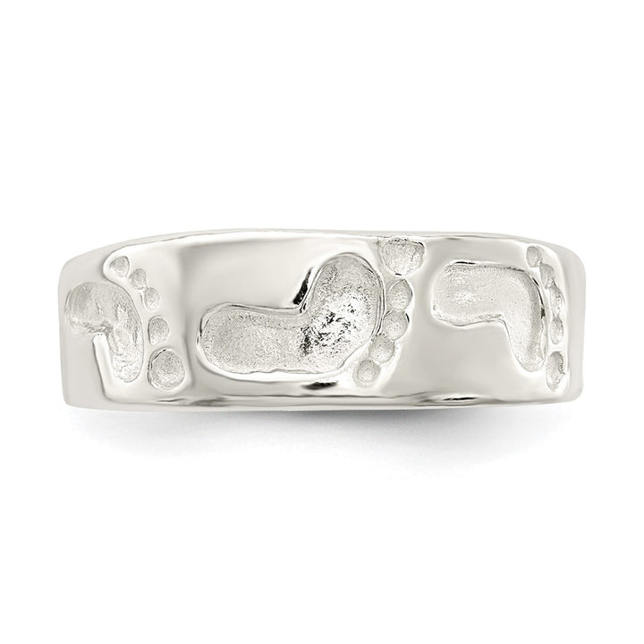 Sterling Silver Foot Print Toe Ring