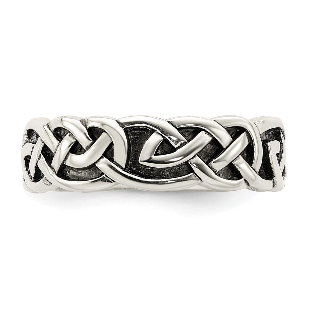 Sterling Silver Antiqued Celtic Knot Band Ladies Stock Size 6 Ring Are Refundable
