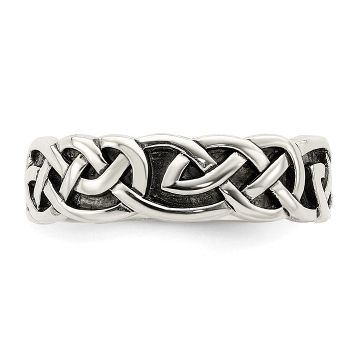 Sterling Silver Antiqued Celtic Knot Band Ladies Stock Size 6 Ring Are Refundable