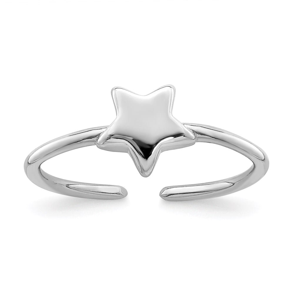 Sterling Silver Polished Star Toe Ring