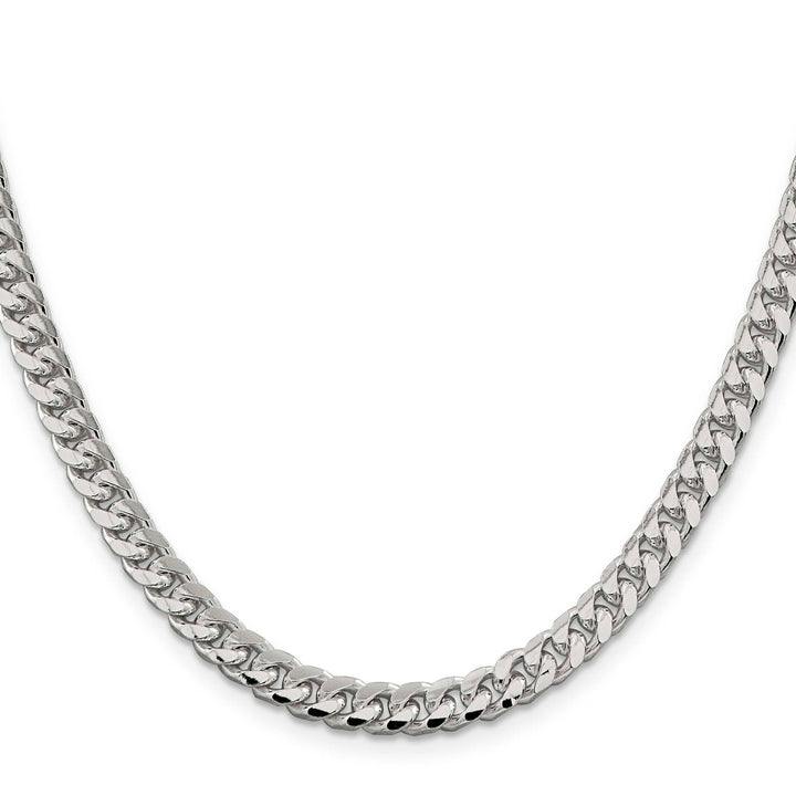 Sterling Silver 6mm Domed with Side D.C. Curb Chain 26 Inch