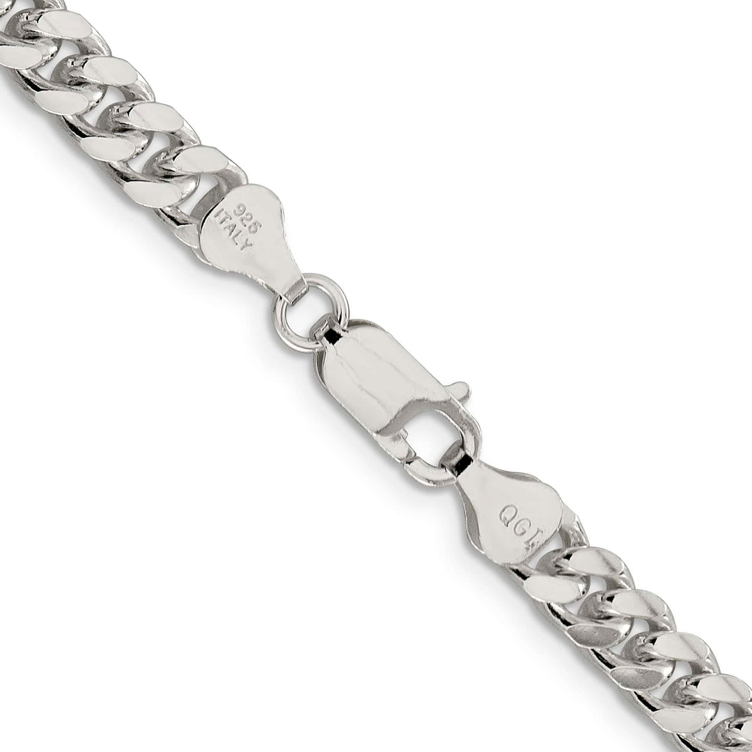 Sterling Silver 6mm Domed with Side D.C. Curb Chain 26 Inch