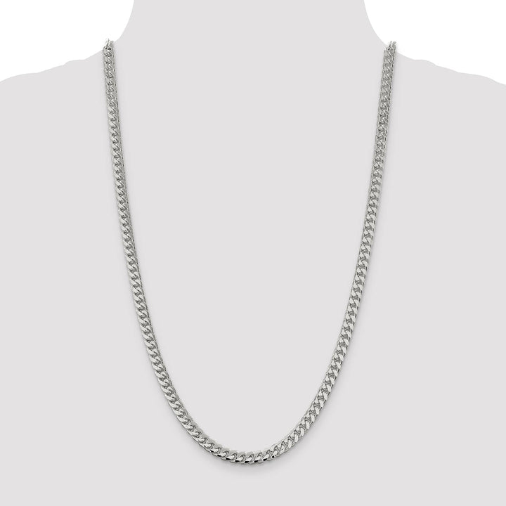 Sterling Silver 6mm Domed with Side D.C. Curb Chain 26 Inch