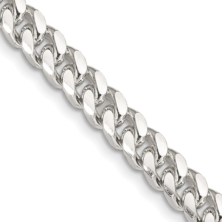 Sterling Silver 6mm Domed with Side D.C. Curb Chain 26 Inch