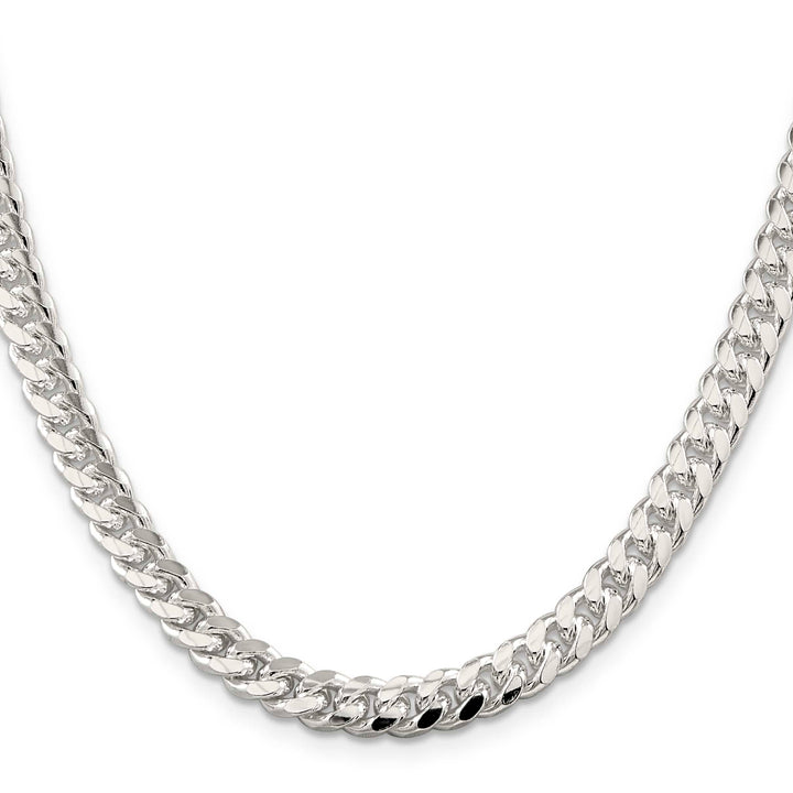 Sterling Silver 7mm Domed with Side D.C. Curb Chain 26 Inch