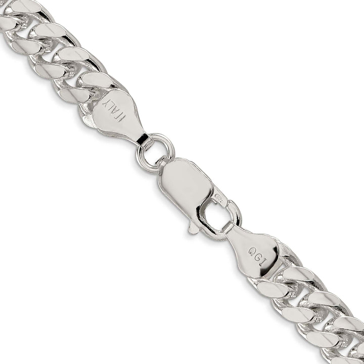 Sterling Silver 7mm Domed with Side D.C. Curb Chain 26 Inch