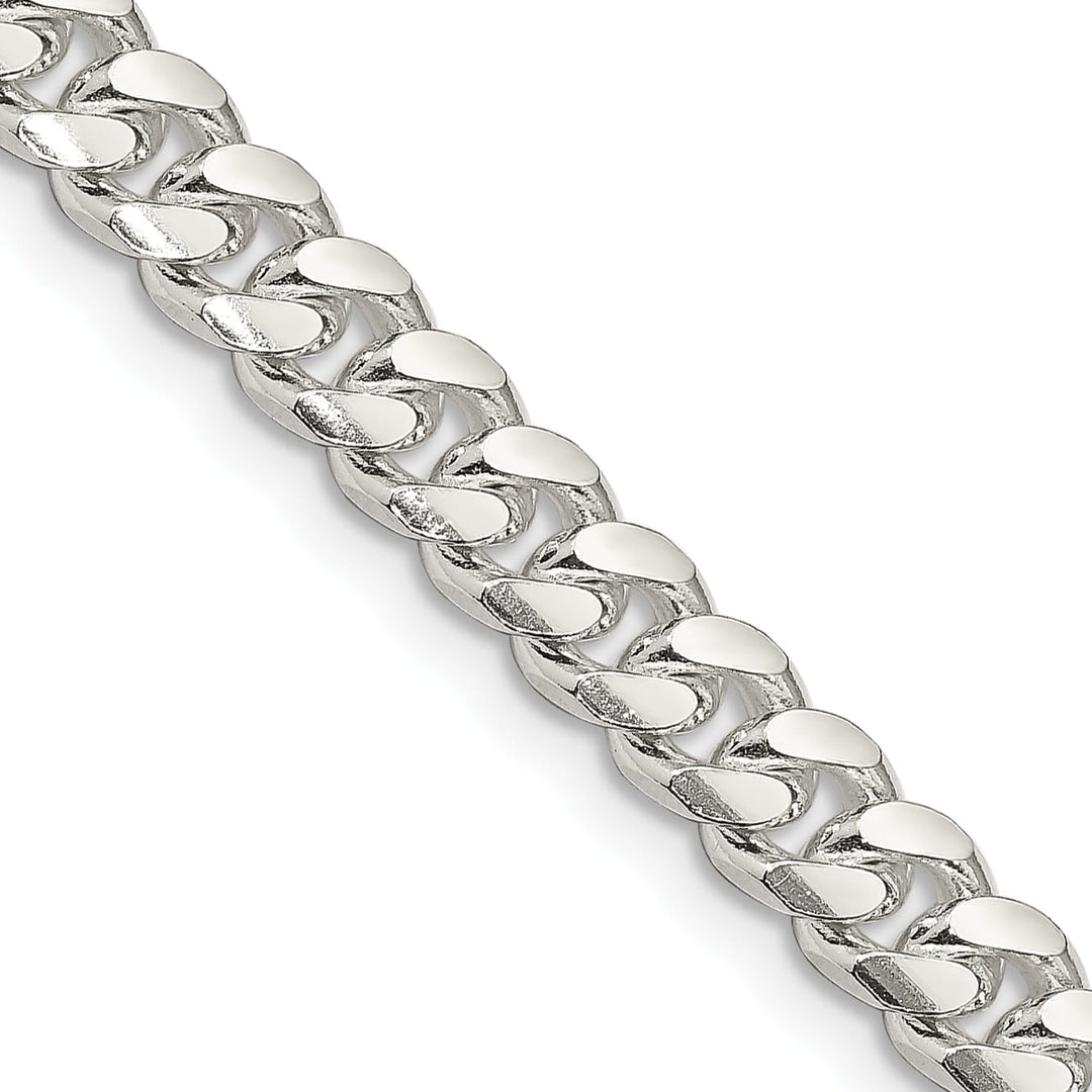 Sterling Silver 7mm Domed with Side D.C. Curb Chain 26 Inch