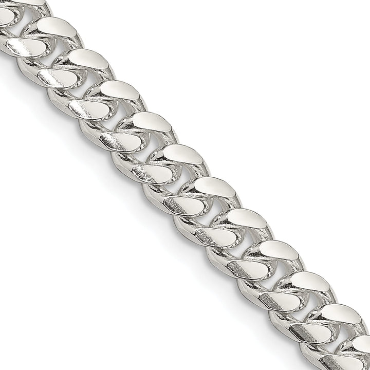 Sterling Silver 7mm Domed with Side D.C. Curb Chain 26 Inch
