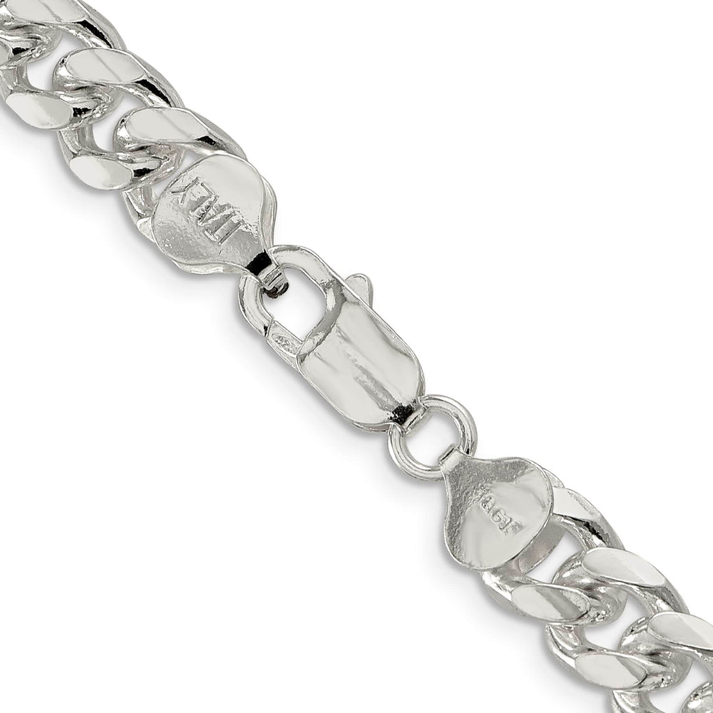 Sterling Silver 8.5mm Domed with Side D.C. Curb Chain 26 Inch