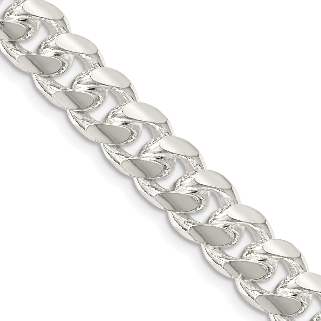Sterling Silver 8.5mm Domed with Side D.C. Curb Chain 26 Inch