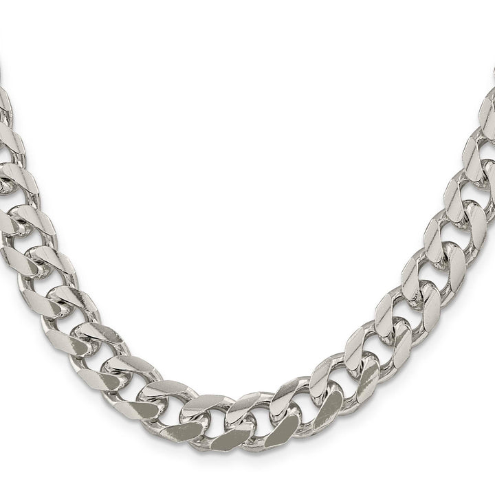 Sterling Silver 10.5mm Domed with Side D.C. Curb Chain 26 Inch