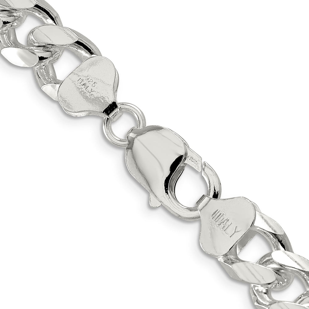 Sterling Silver 10.5mm Domed with Side D.C. Curb Chain 26 Inch