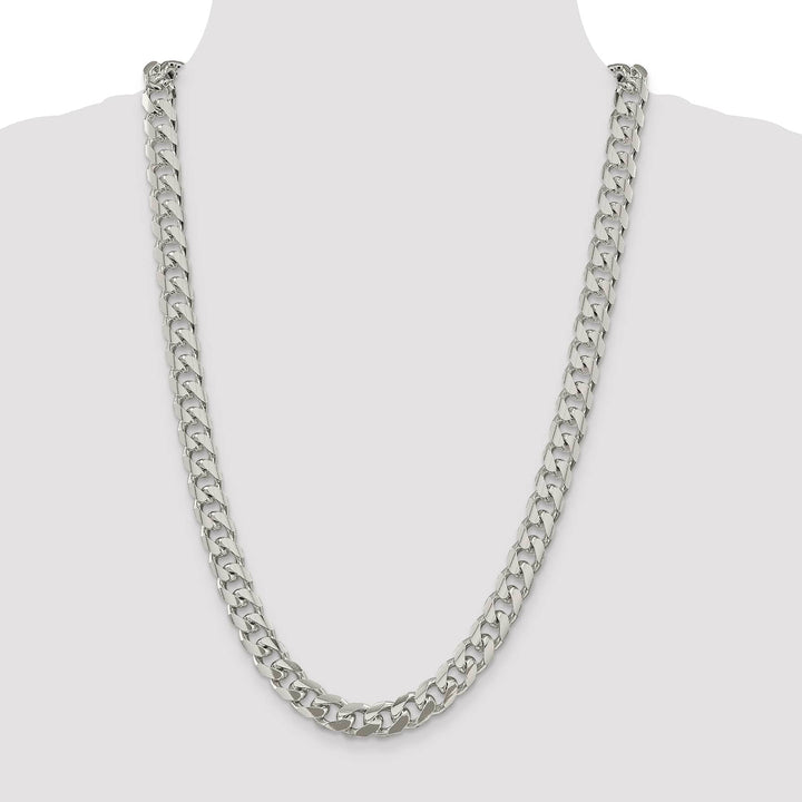 Sterling Silver 10.5mm Domed with Side D.C. Curb Chain 26 Inch