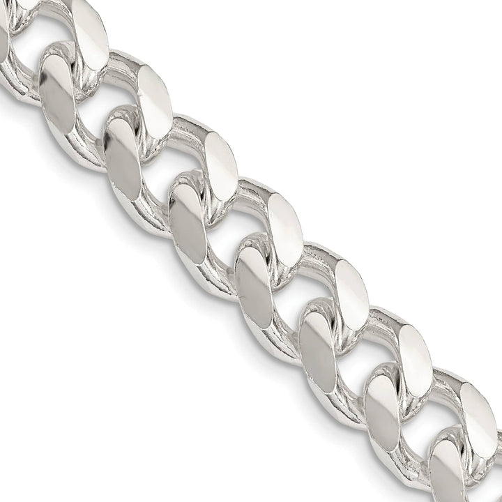 Sterling Silver 10.5mm Domed with Side D.C. Curb Chain 26 Inch