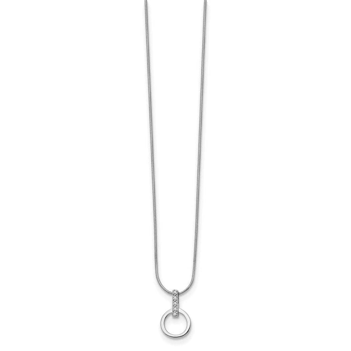 Sterling Silver White Ice Open Circle Diamond 0.05 ct 20 inch Necklace